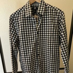 H&M Men’s Black Plaid Shirt